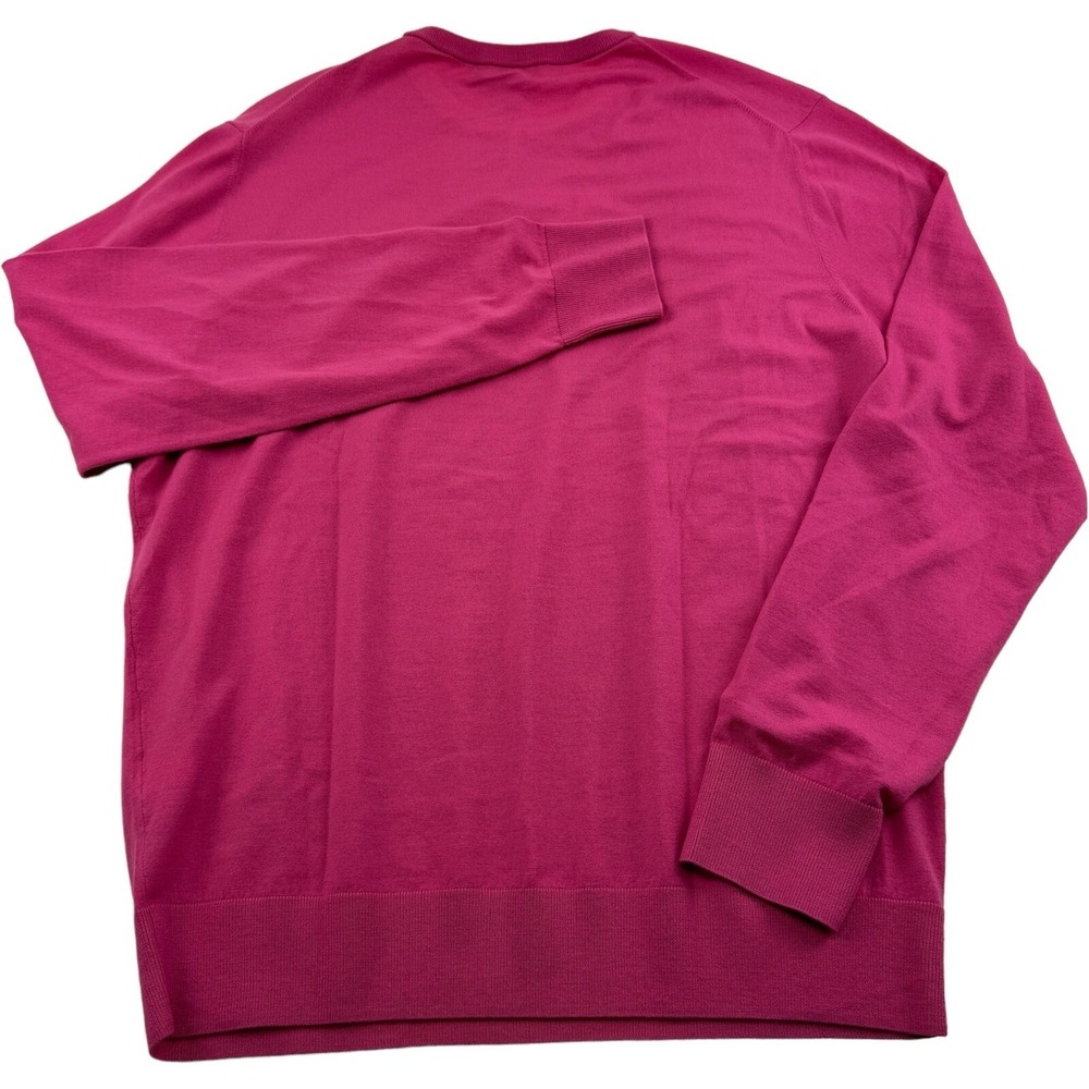 NWT G/Fore Pink & White‎ Wool Blend Long Sleeve Crewneck Sweater Mens Size XL - Picture 3 of 7